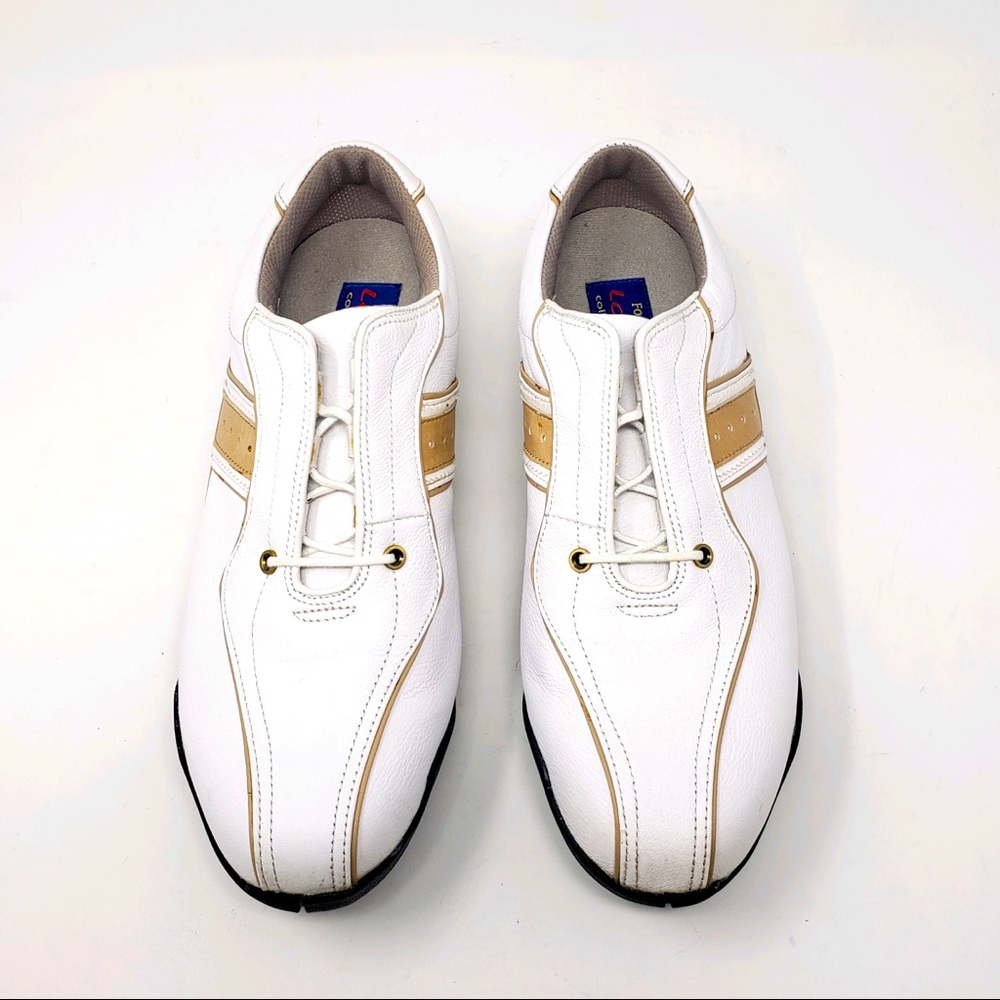 FOOTJOY LoPro Collection White Tan Leather Golf Shoes Size 9.5 Cleats 97153